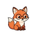 Cute Fox Cartoon Animal Sitting Royalty Free Stock Photo