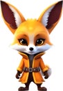 Cute Fox in a cartoon character. AI-Generated.