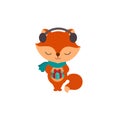 Cute fox cartoon character. Little woodland animal sweet style Royalty Free Stock Photo