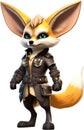 Cute Fox in a cartoon character. AI-Generated.