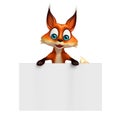 Cute Fox cartoon character with white board