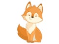 Cute fox cartoon vector clipart for kids Royalty Free Stock Photo