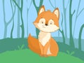 Cute fox cartoon vector clipart for kids Royalty Free Stock Photo