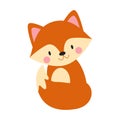 Cute fox cartoon vector illustration.