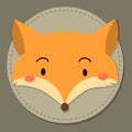 Cute Fox Head Cartoon Royalty Free Stock Photo