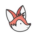 Cute fox head cartoon on white background Royalty Free Stock Photo