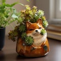 Cute Fox House Planter For Neo-traditional Japanese Herb Garden