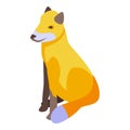 Cute fox icon, isometric style Royalty Free Stock Photo