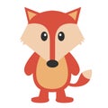 Cute fox icon . Vector cartoon fox isolated on white. Royalty Free Stock Photo