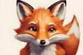 a Cute fox illustration, Cute cartoon fox