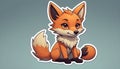 cute fox illustrations sticker ai genration