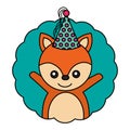 cute fox kawaii party hat