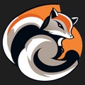 Cute fox mascot logo. Vector illustration of a fox head on a black background. Generative AI Royalty Free Stock Photo
