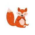 Cute fox. Vector illustration, eps on a white background Royalty Free Stock Photo