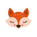 Cute fox. Vector illustration, eps on a white background Royalty Free Stock Photo