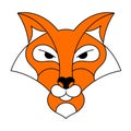 Cute Fox Vector Illustration On White Background Royalty Free Stock Photo