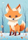 The Cute Fox in the Woods