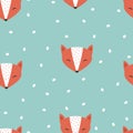 Cute foxes seamless pattern Royalty Free Stock Photo