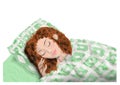 Cute Freckles girl asleep. Illustration