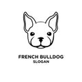 Cute french bulldog head vector logo icon pattern template design Royalty Free Stock Photo