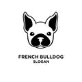 Cute french bulldog head vector logo icon pattern template design Royalty Free Stock Photo