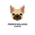 Cute french bulldog head vector logo icon pattern template design Royalty Free Stock Photo