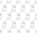 Cute French Bulldog on White Background. Vector Illustration.