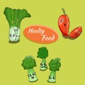 cute fresh vegetable cartoon character illustration Royalty Free Stock Photo