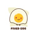 Cute fried egg character mascot template Royalty Free Stock Photo