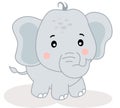 Cute friendly baby elephant isolated Royalty Free Stock Photo