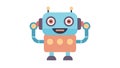 Cute Friendly Blue Robot Character, AI Technology and Future Innovation, vector design Generative AI Royalty Free Stock Photo