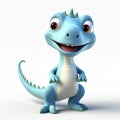 A cute and friendly dinosaur cartoon character