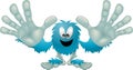 Cute friendly furry blue monster