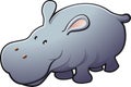 Cute Friendly Hippo Vector