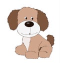 Cute friendly puppy dog, doggy , animal  animal kingdom, illustration, dog head emblem, paiting coloring book, children`s books Royalty Free Stock Photo