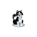 Husky dog, Raster illustration in flat cartoon style Royalty Free Stock Photo