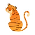 Cute frindly tiger jungle wild animal cartoon vector illustration