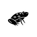 Cute frog black icon, vector sign on isolated background. Cute frog concept symbol, illustration Royalty Free Stock Photo