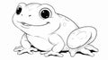 Cute Frog Cartoon Character Outline Coloring Page Vector Illustration Royalty Free Stock Photo