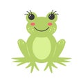 Cute frog. Cartoon flat vector illustration Royalty Free Stock Photo