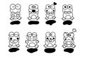 Cute Frog cartoon outline illustration for coloring Royalty Free Stock Photo
