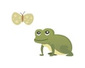 Cute frog cartoon vector isolated illustration Royalty Free Stock Photo