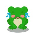 Cute frog crying on white background. Vector illustration. Design element for banner menu poster posters.