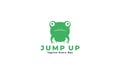 Cute frog jump cartoon logo design modern