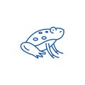 Cute frog line icon concept. Cute frog flat  vector symbol, sign, outline illustration. Royalty Free Stock Photo