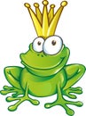 Cute frog prince cartoon character  mascot Royalty Free Stock Photo