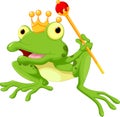 Cute frog Prince cartoon Royalty Free Stock Photo