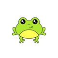 Cute frog smiling. Kawaii style frog drawing. Royalty Free Stock Photo