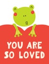 Cute frog Valentine card Royalty Free Stock Photo