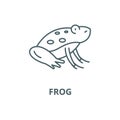 Cute frog vector line icon, linear concept, outline sign, symbol Royalty Free Stock Photo